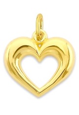 lovely open heart yellow gold baby charm